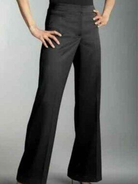 JS Collections Black Satin Look Flared Leg Trousers/Pants 8